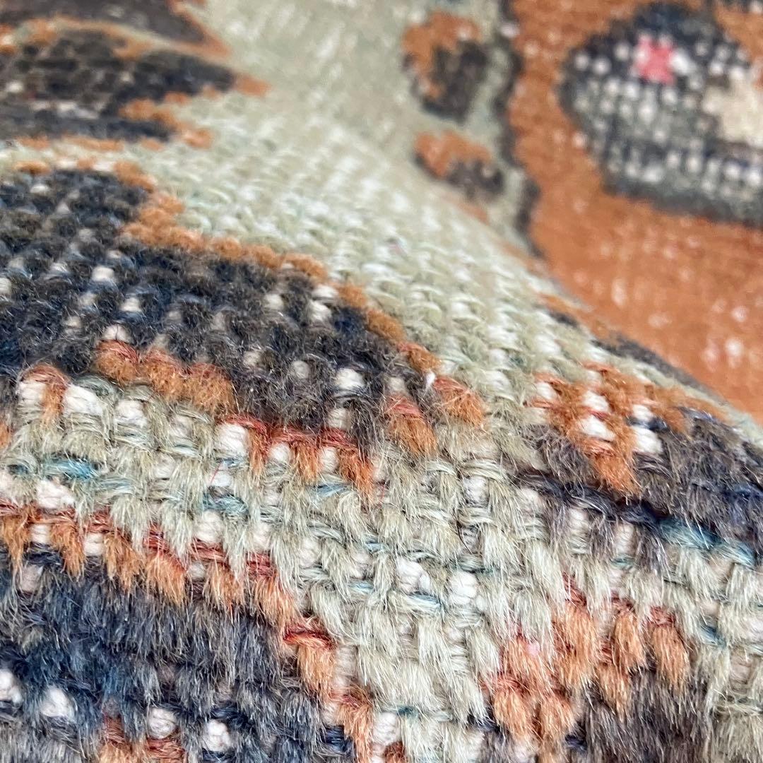 アヴァノス 42×82くすみオレンジ　ブラウニーブラウン　トルコヴィンテージラグ