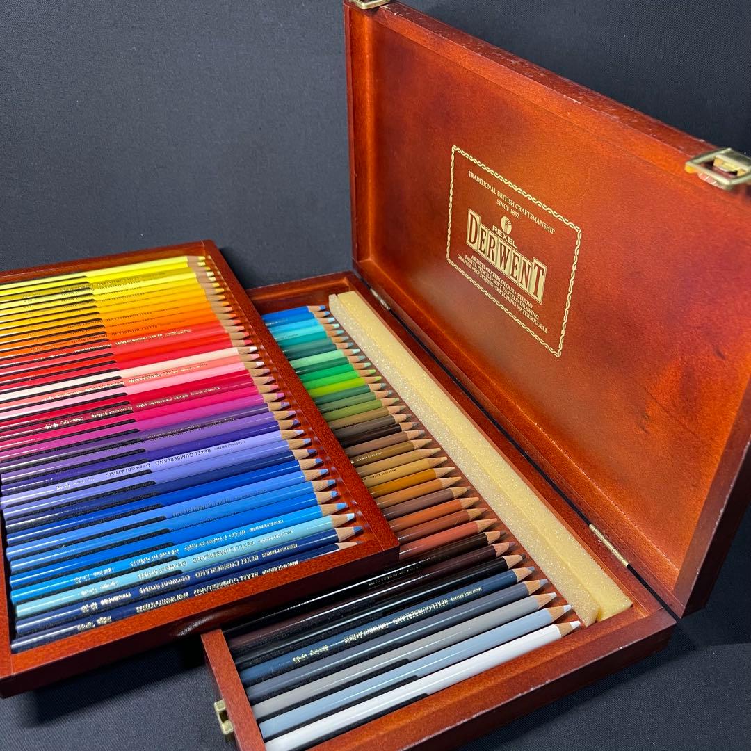 A861⭐︎美品 DERWENT ダーウェント 色鉛筆 72色 木箱入 イギリス