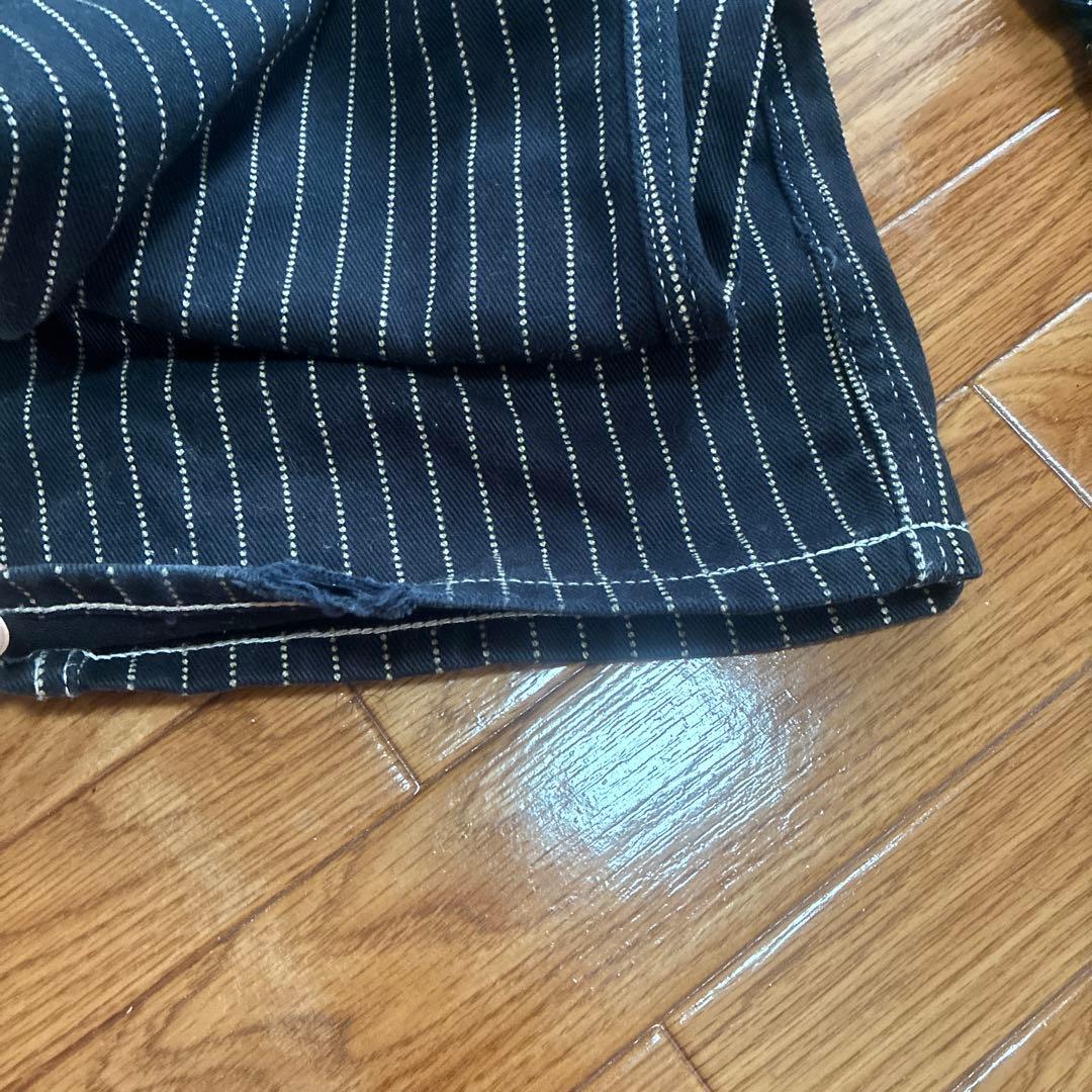 VANSON ストライプオーバーオール