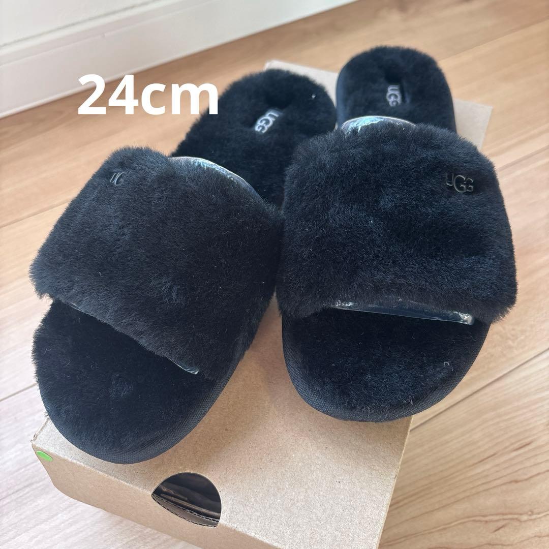【新品未使用】UGG cozette コゼット　ブラック　ファーサンダル