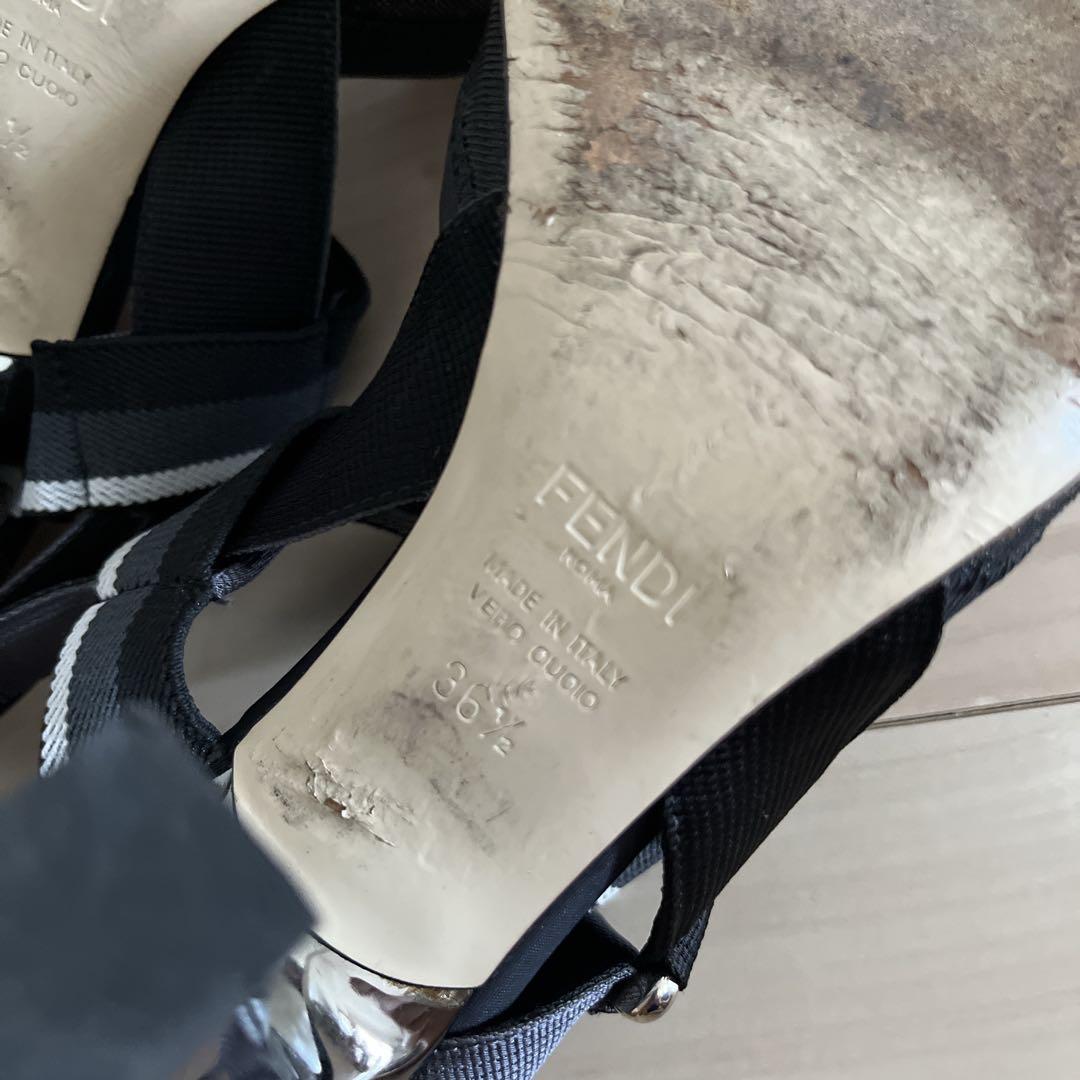 フェンディ　FENDI コリブリ　パンプス　ブラック　メッシュ　36 1/2
