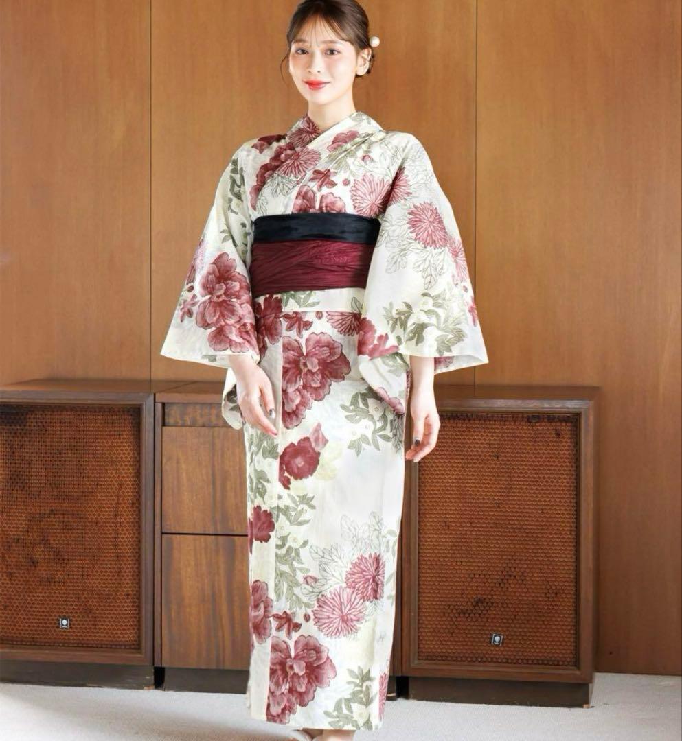 1人で着られる浴衣セット和歌山染工日本染め（ゆかた・しわへこ帯・着付け本）
