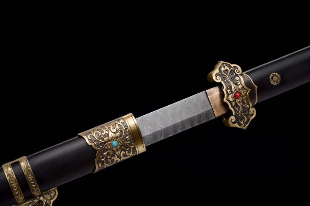 銅牡丹天梯唐刀20231500 古兵器 武具　刀装具　日本刀　模造刀 居合刀