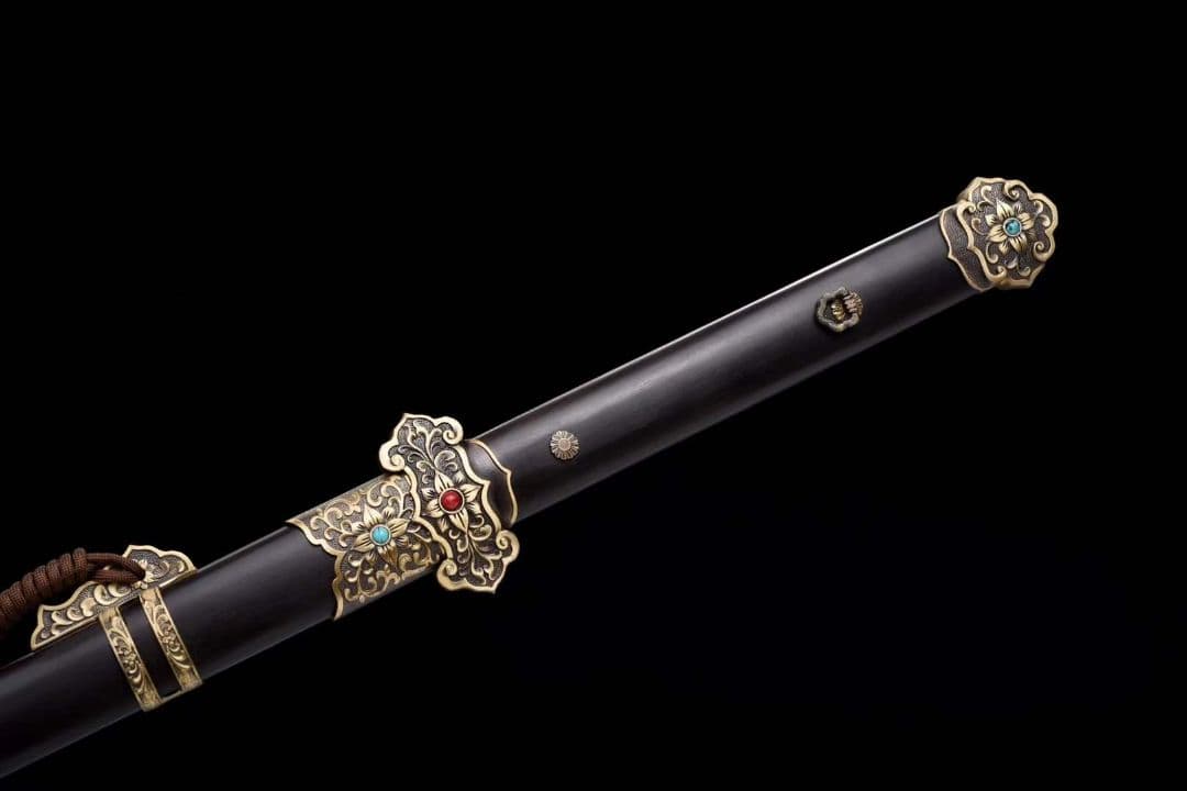 銅牡丹天梯唐刀20231500 古兵器 武具　刀装具　日本刀　模造刀 居合刀