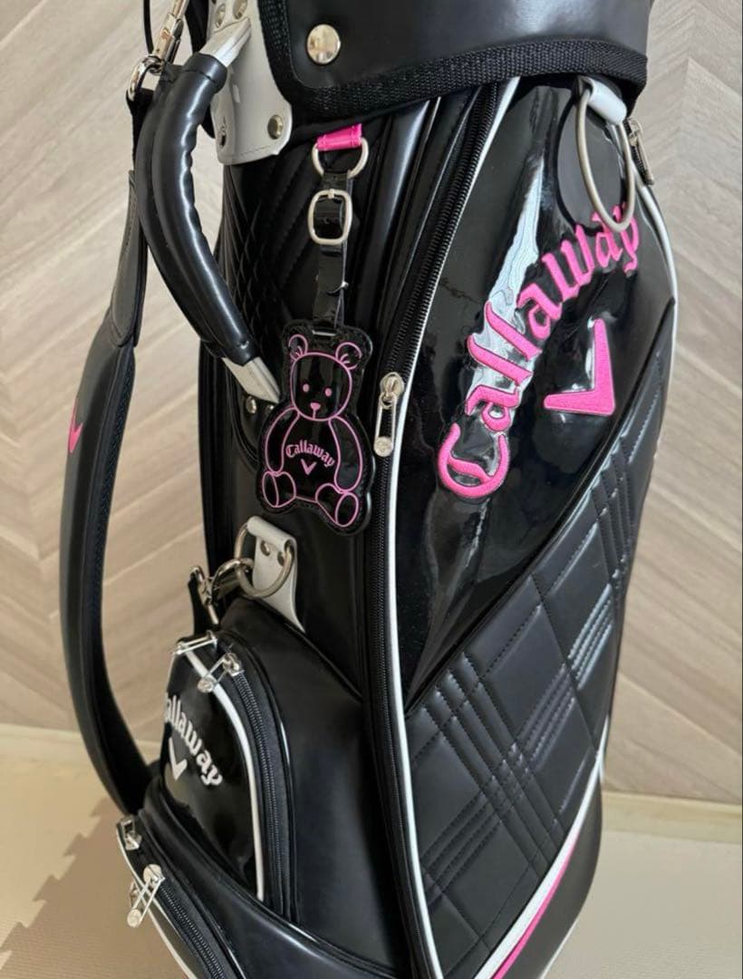 最終値下げ！美品⭐︎キャロウェイ ゴルフバッグ　キャディバッグ 黒 ピンク