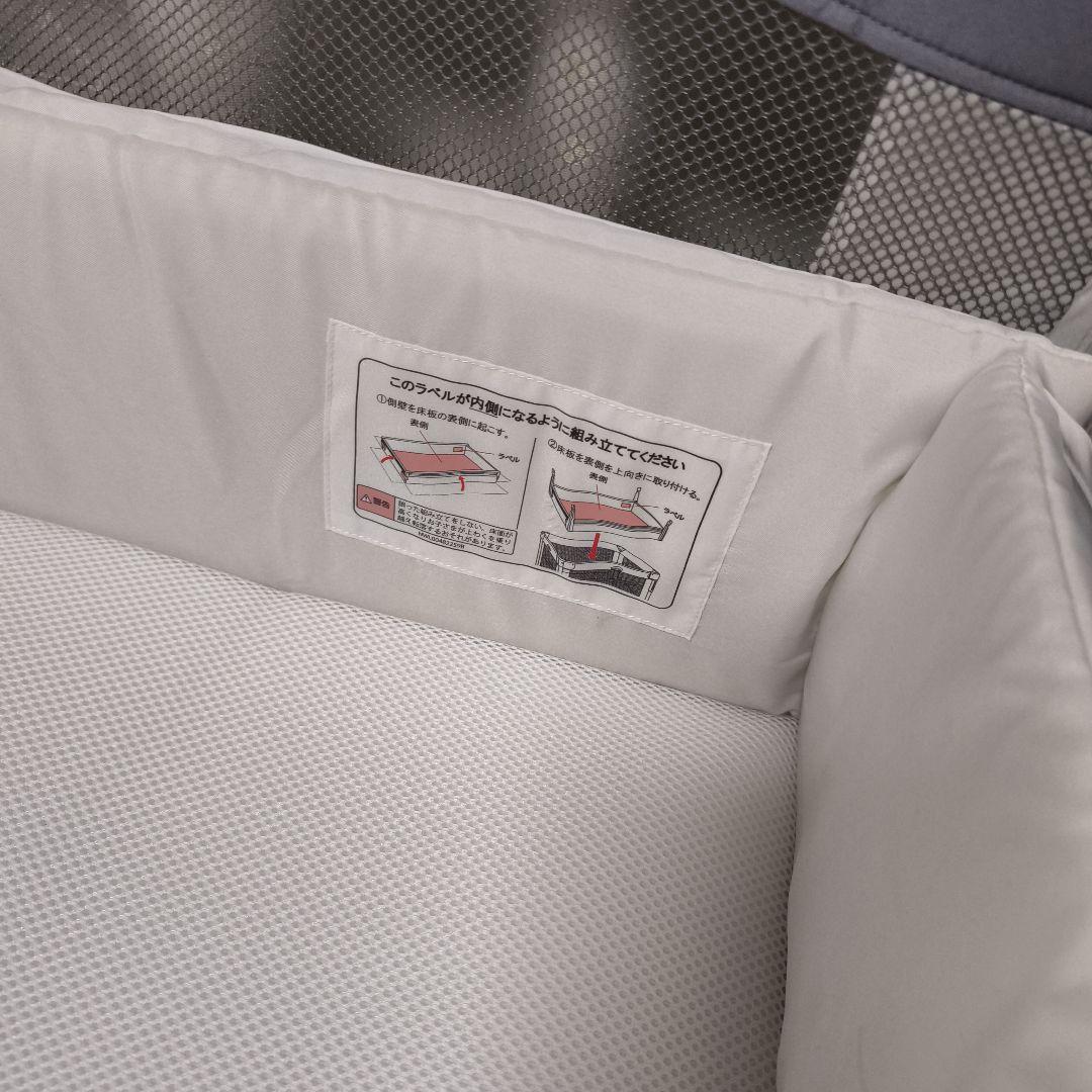 【美品】アップリカ ココネルエアーAB ベビーベッド グレーベアー