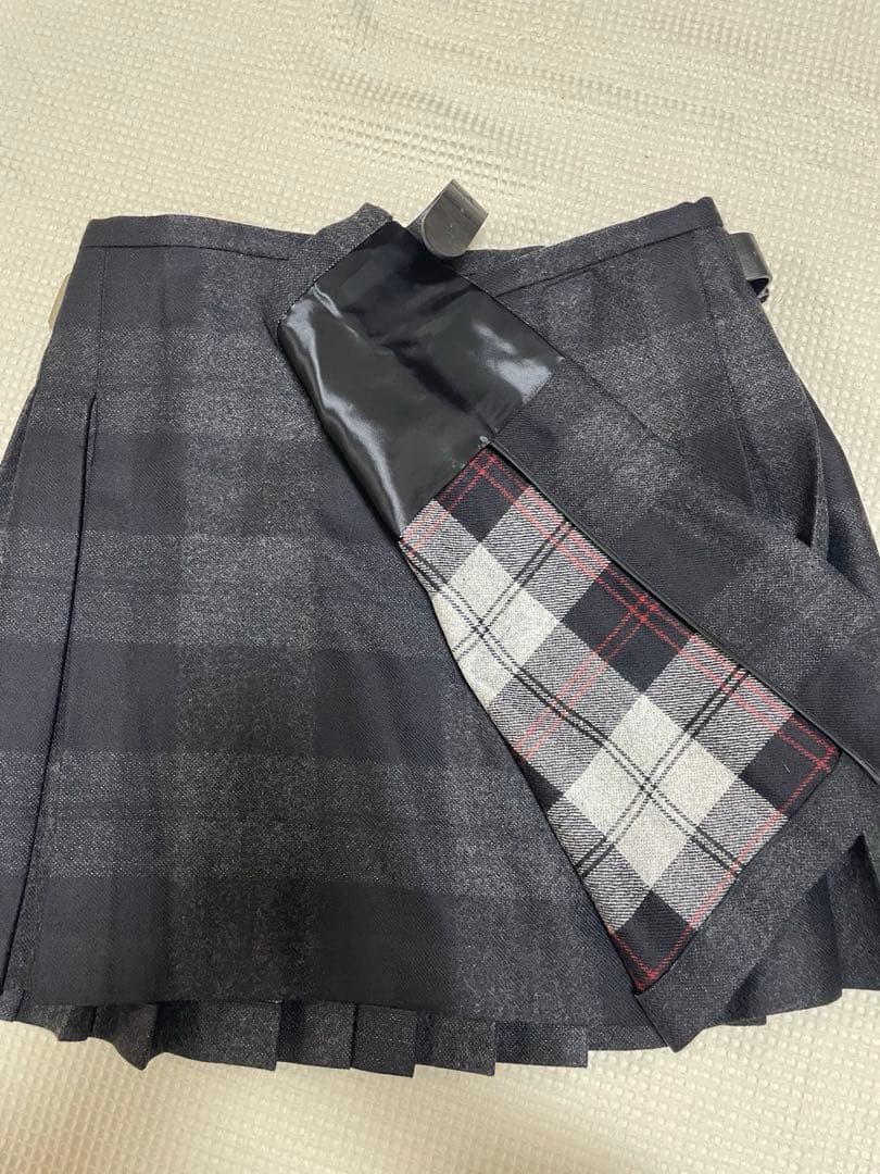 新品タグ付アレキサンダーマックイーンチェックメンズ巻きスカート46イタリア製
