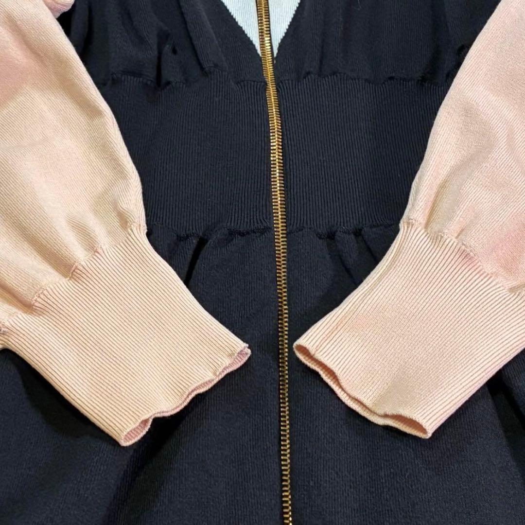 ルイヴィトン　ワンピース　Vロゴ　ロゴパッチ　白　ピンク　ネイビー　　S