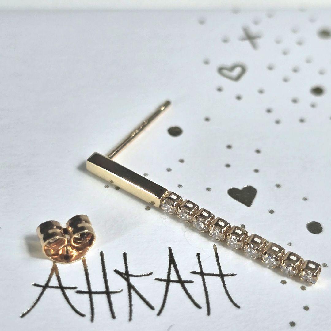 AHKAH　シャンデリアラインショート ピアス 18KイエローG ダイヤモンド