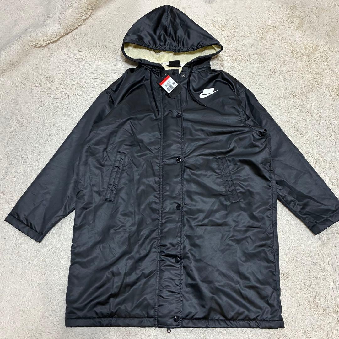 NIKE 【未使用タグ付】 ベンチコート 黒 ブラック ボア Lサイズ