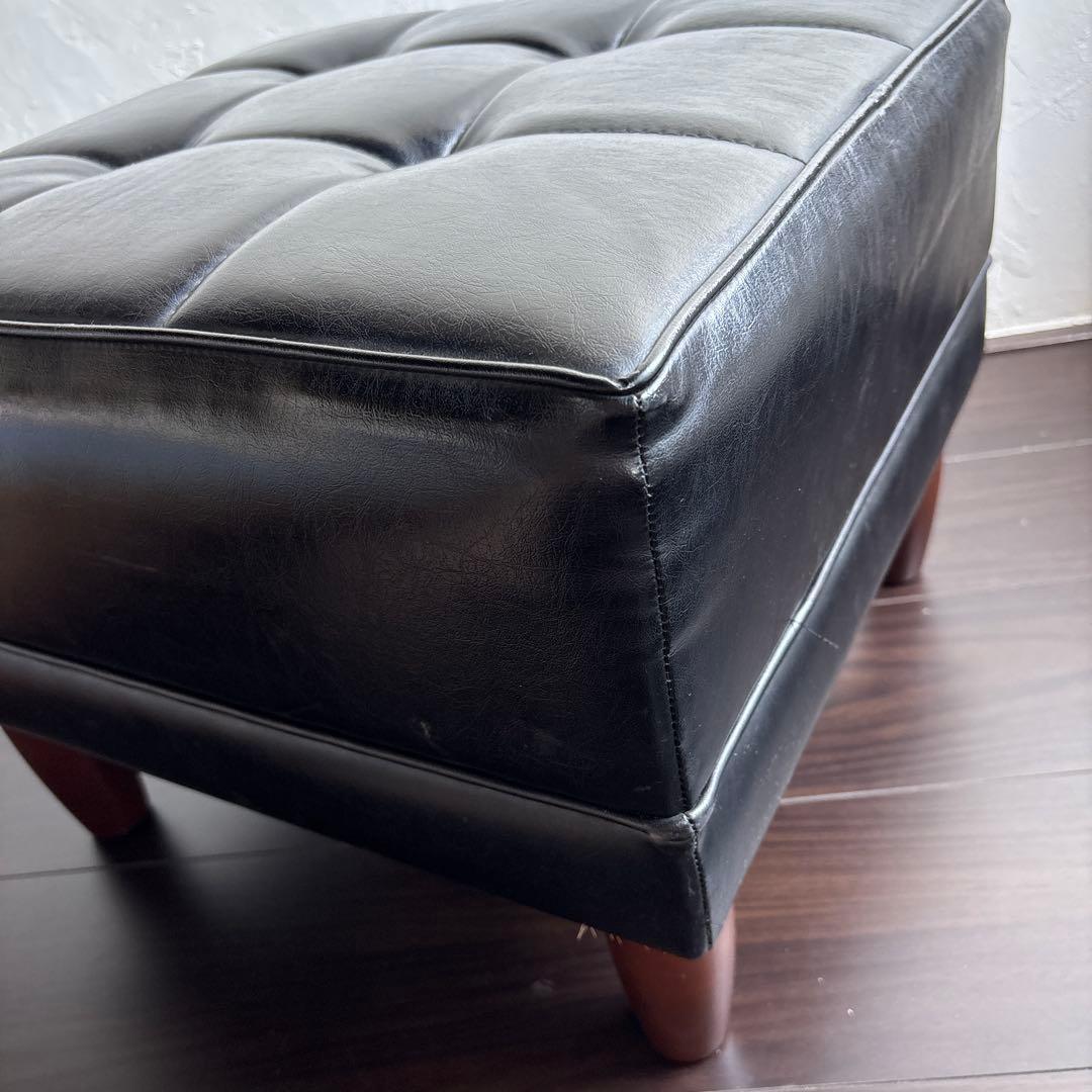 オールド カリモク オットマン スツール スタンダード ブラック ヴィンテージ