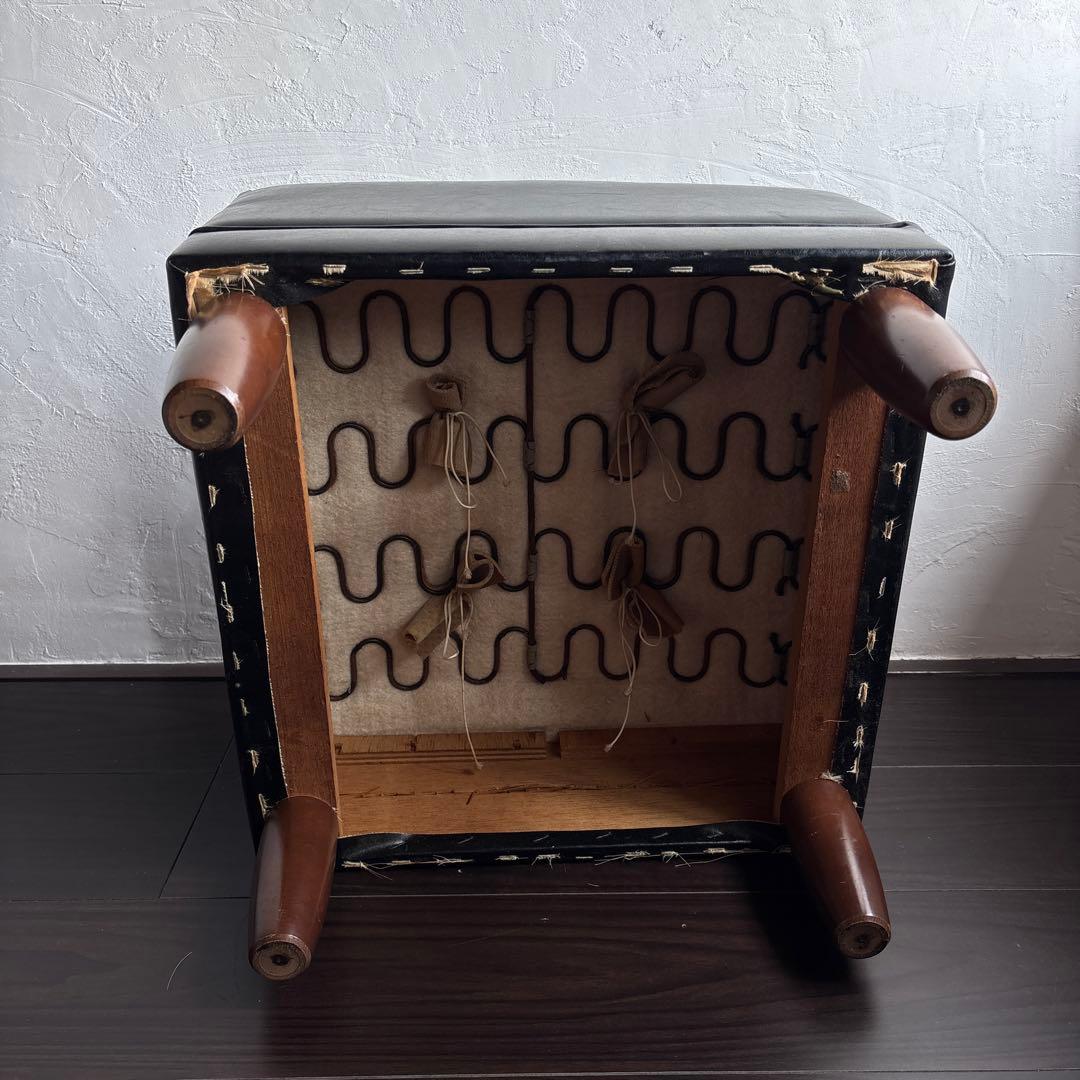 オールド カリモク オットマン スツール スタンダード ブラック ヴィンテージ