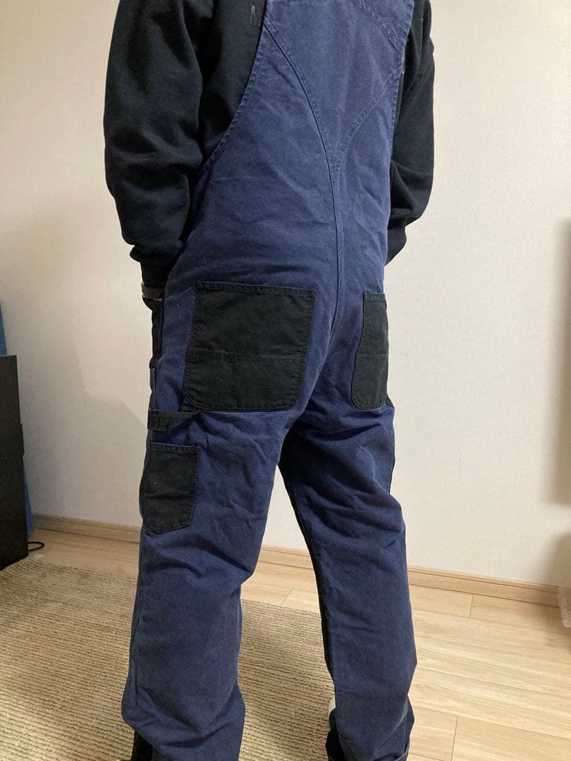 Carhartt ブラックネイビーオーバーオール34✖️32