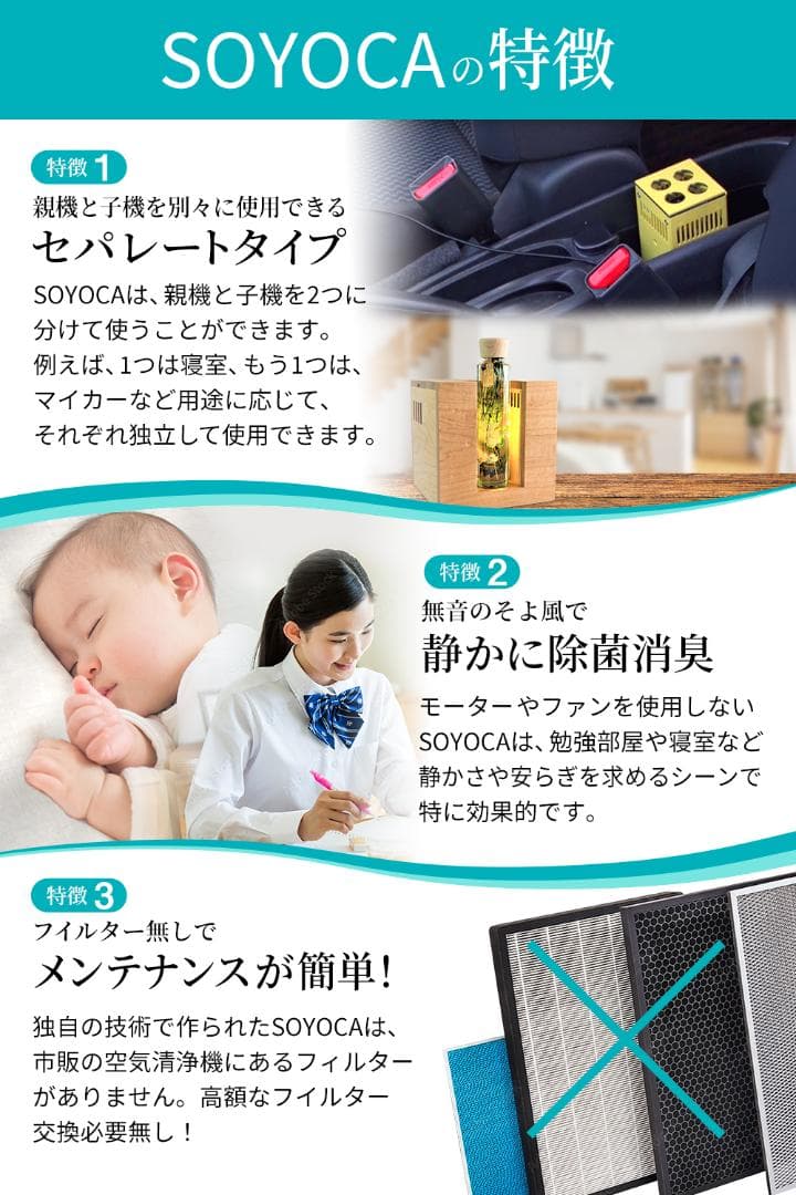 医療用物質生成器　 空気清浄器「SOYOCA」　新品　3年間保証書付き
