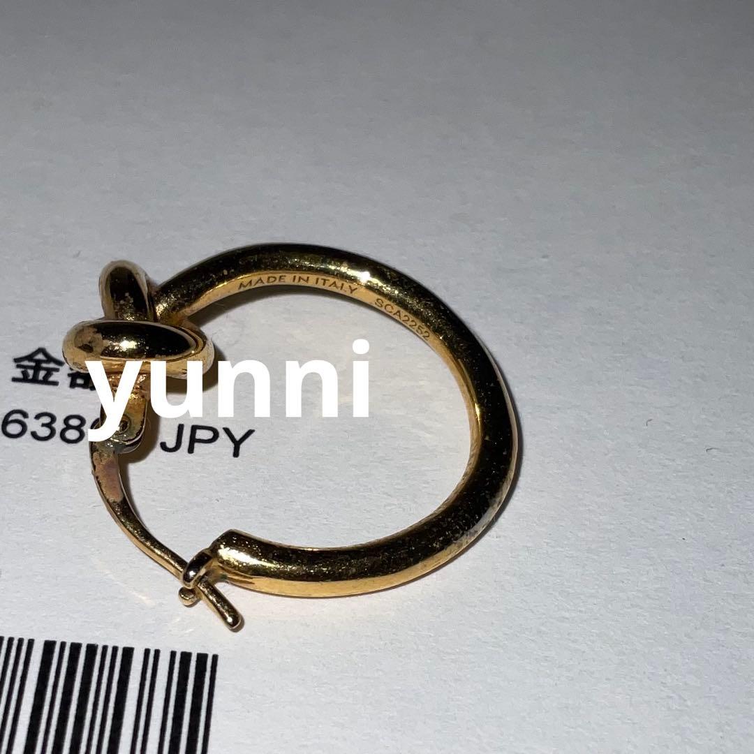 【片耳のみ】CELINE ノットフープ ピアス　ゴールド