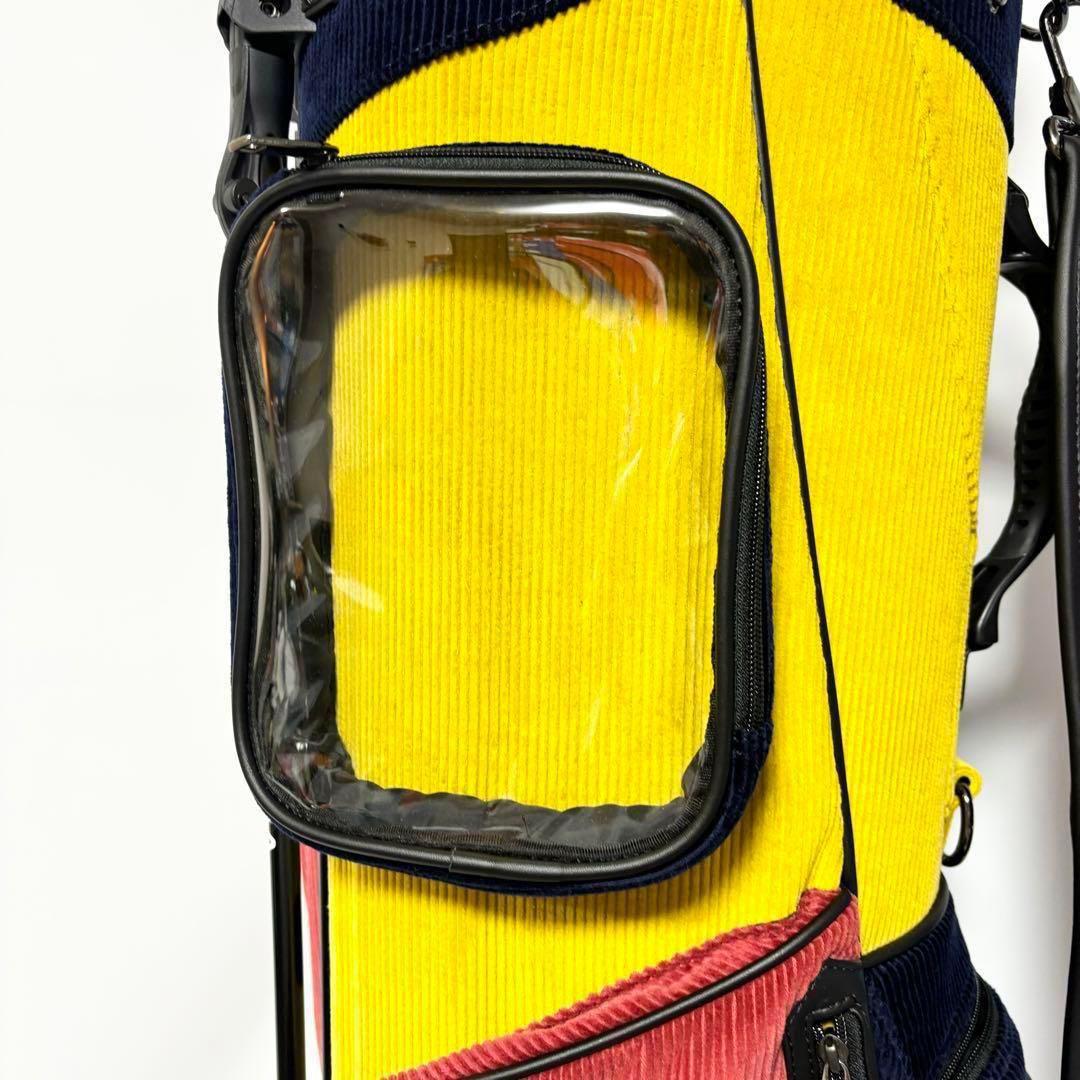 新品 ガジェヘラ ゴルフ コーデュロイ キャディー バッグ イエロー