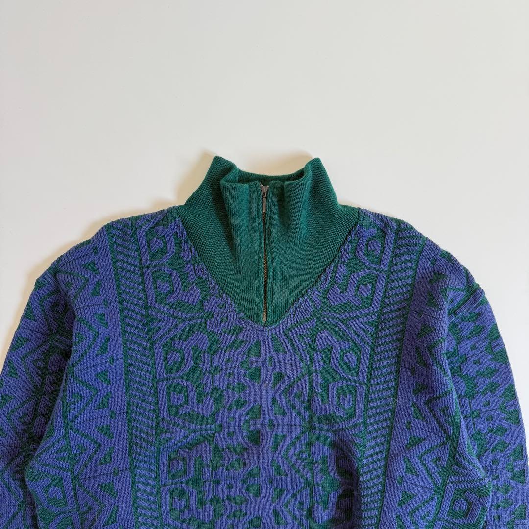 【YVES SAINT LAURENT】1990s Half Jip Knit