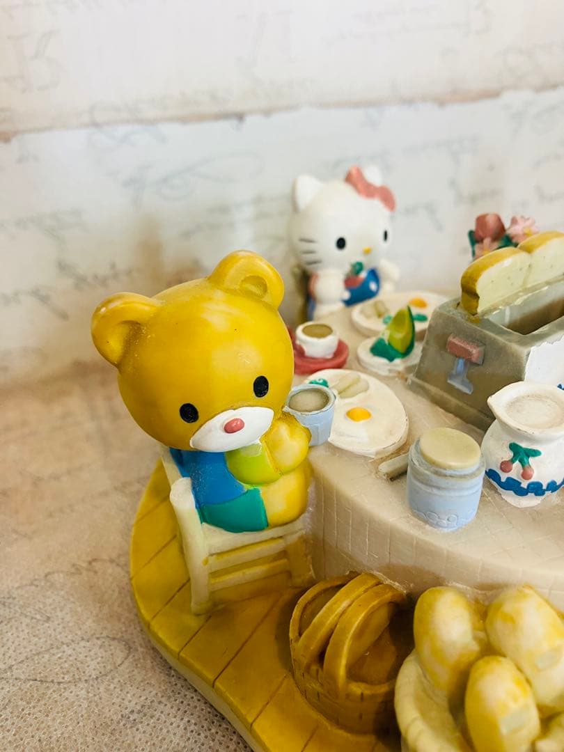 【希少】サンリオ ハローキティ みんなで朝ごはん ジオラマ風 貯金箱 レトロ