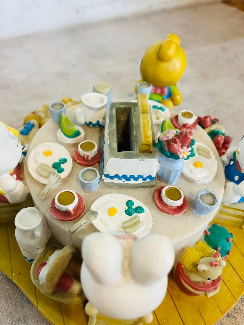 【希少】サンリオ ハローキティ みんなで朝ごはん ジオラマ風 貯金箱 レトロ