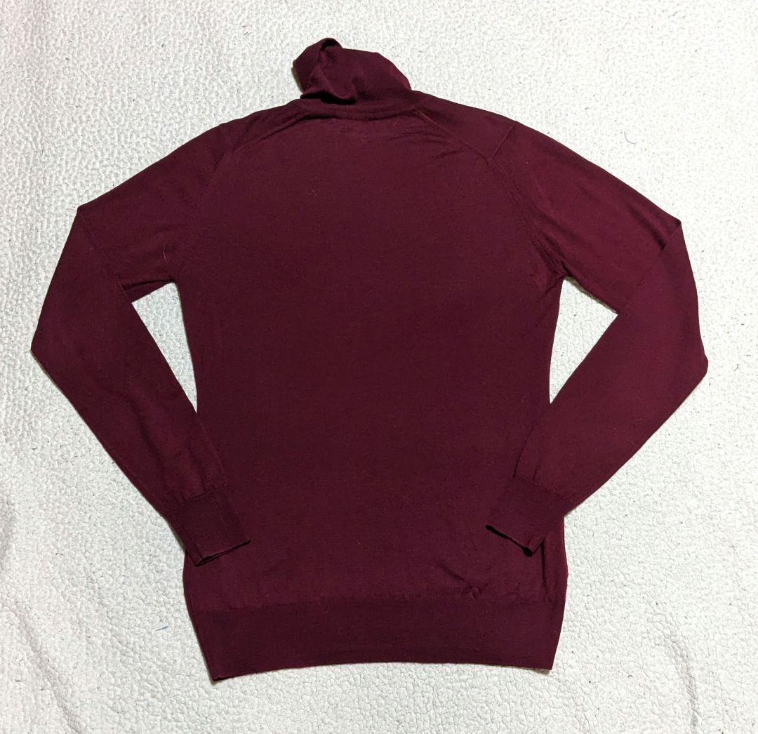 JOHN SMEDLEYバーガンディ タートルネック ニット M