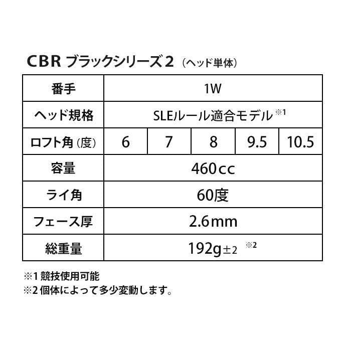 【新品】CBR BLACKⅡ SLE適合モデル 低ロフト 6°～ ヘッドのみ