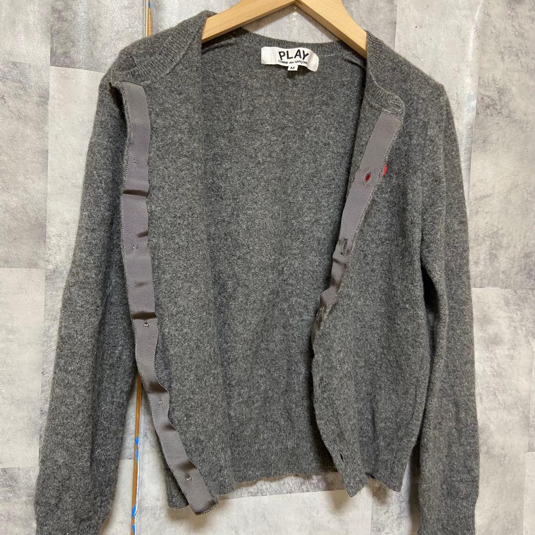 【COMME des GARCONS】ウールカーディガン Mサイズ グレー