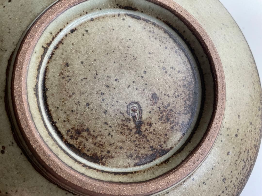 陶芸家　人間国宝　島岡達三　象嵌赤絵　草花文皿　大皿　共箱