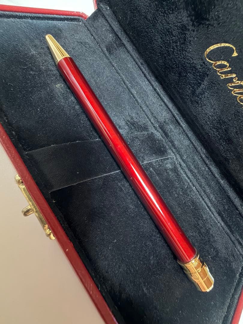 Cartier カルティエ ボールペン レッド ゴールド ボックス付き