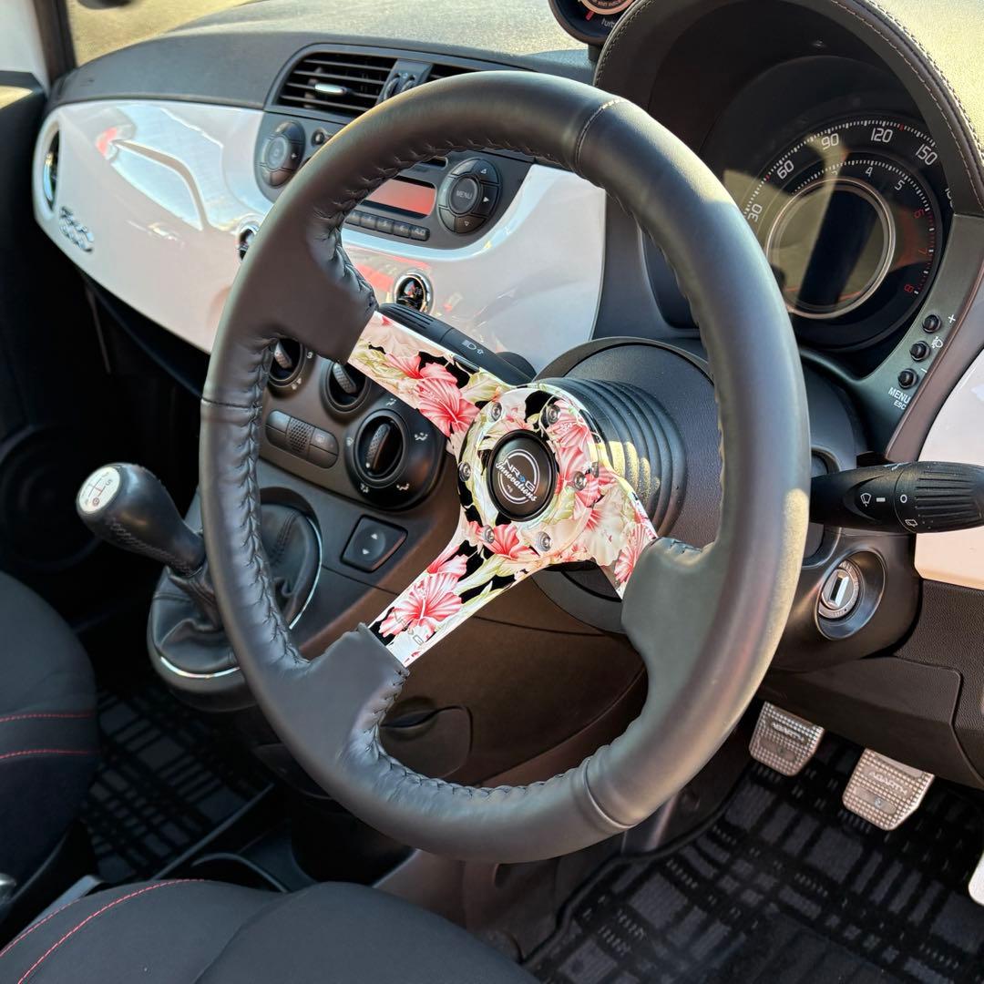 NRG ステアリングホイール フローラル 花柄 Φ35 レザー
