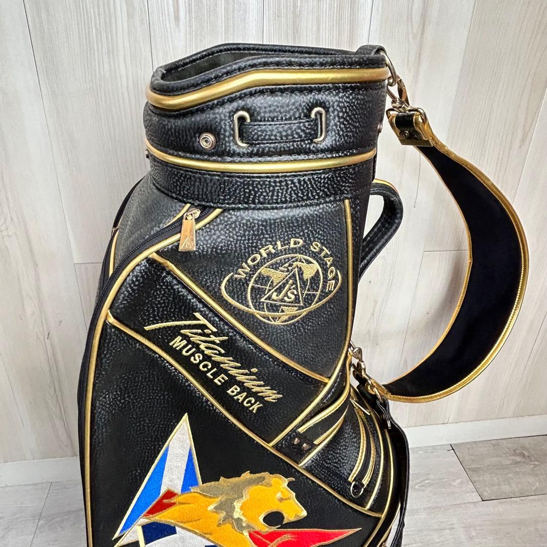 【ジャンボ尾崎】J's WORLD STAGE マッスルブラック　ゴルフバッグ