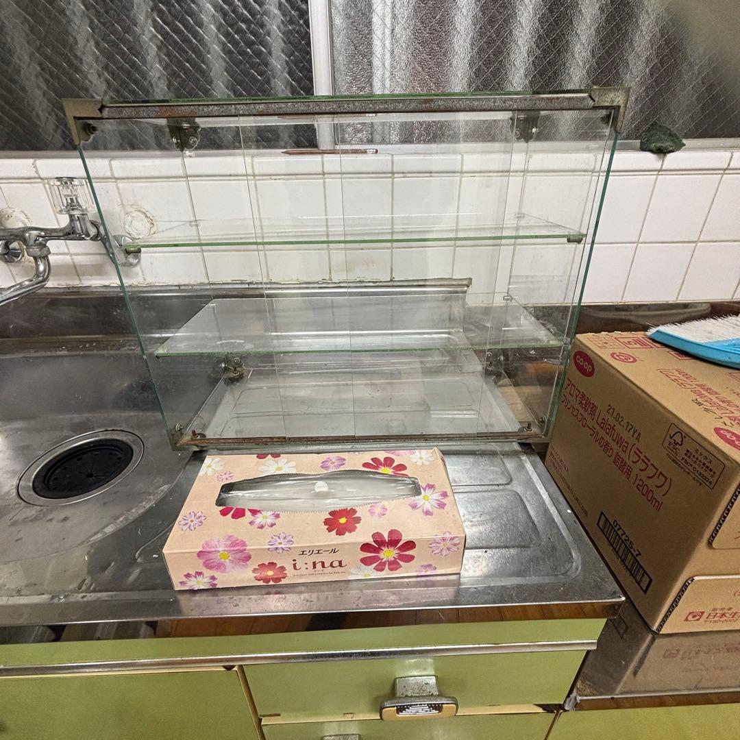 レトロ★ガラス　ショーケース　飾り棚　たばこ屋/お茶屋　★アンティーク