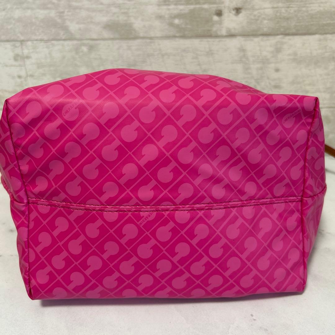 美品　GHERARDINI レザートートバッグ ブラウン　ピンク　リバーシブル