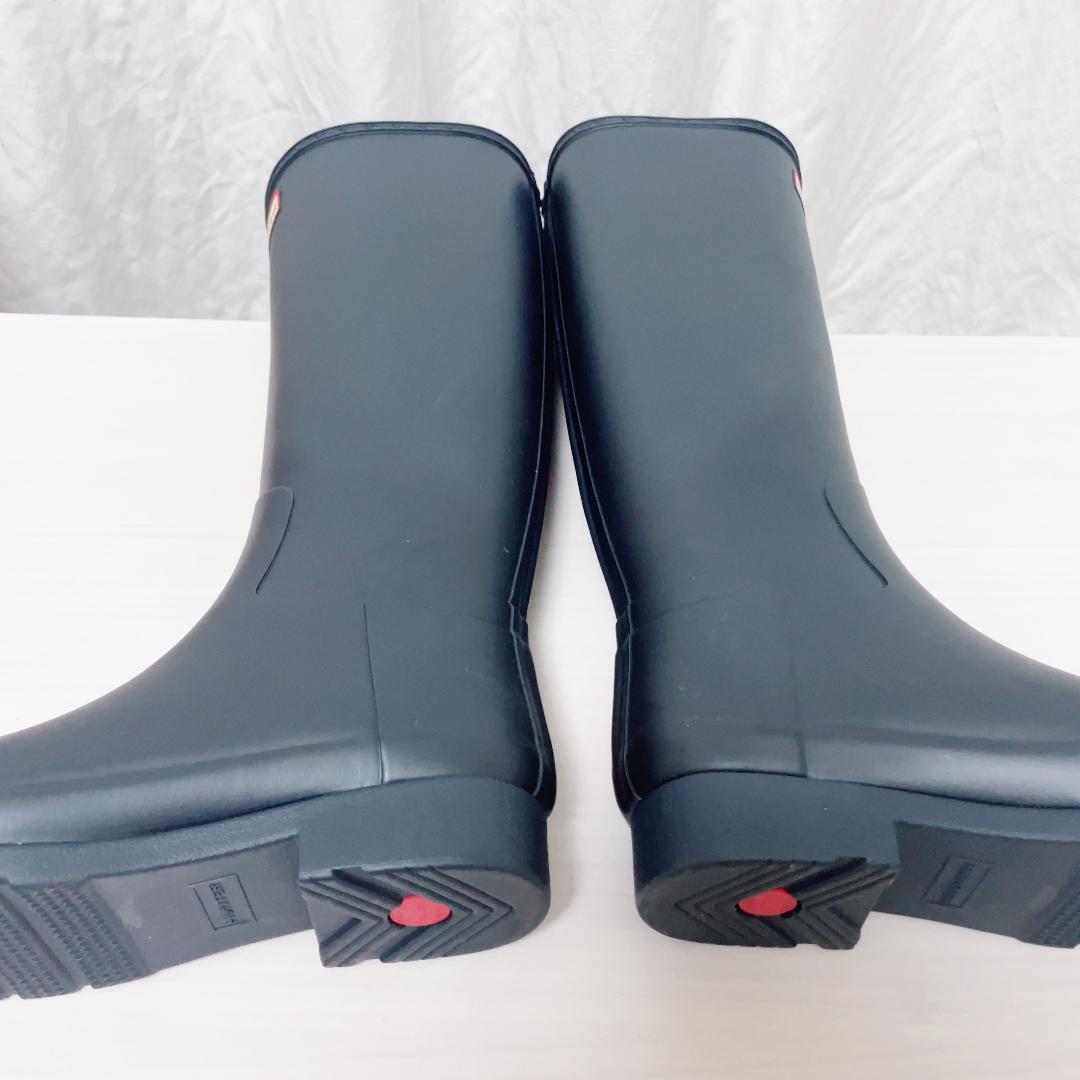 【美品・箱付】HUNTER レインブーツ ロング ブラック 長靴 24.0cm