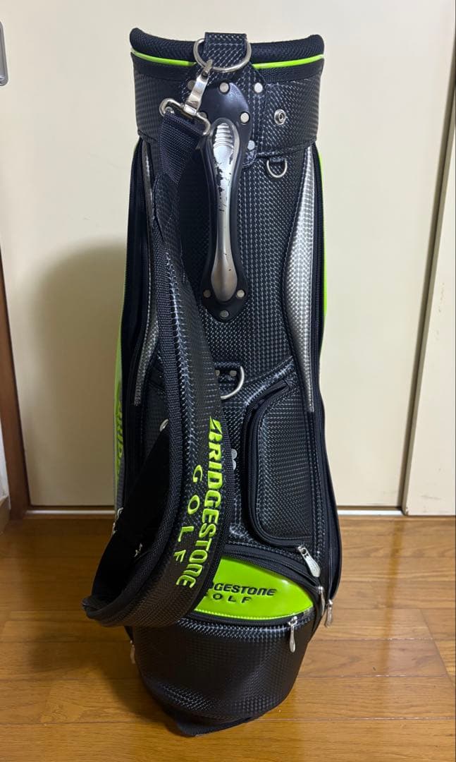 まーぼー　ブリヂストン　キャディバッグ ブラック/グリーン