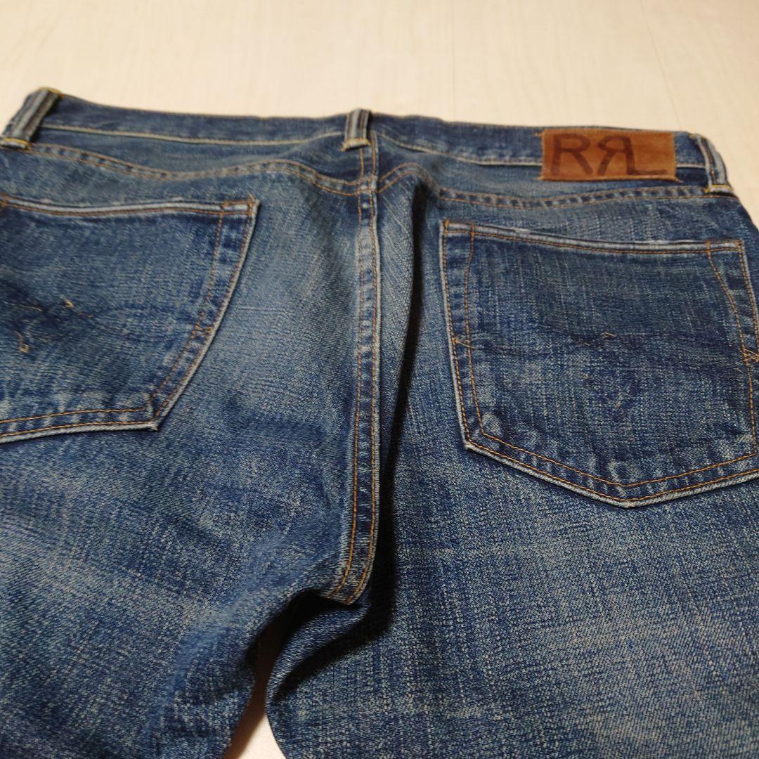 【極美品】RRL(ダブル アールエル) ユーズド加工ジーンズW32L32