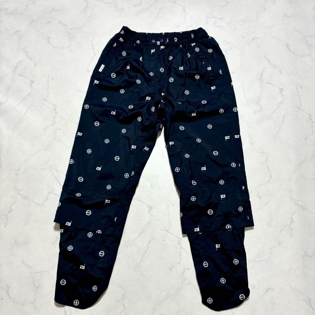 4way✨マンシングウェア レインスーツ ゴルフ セットアップ 総柄 紺色 XL