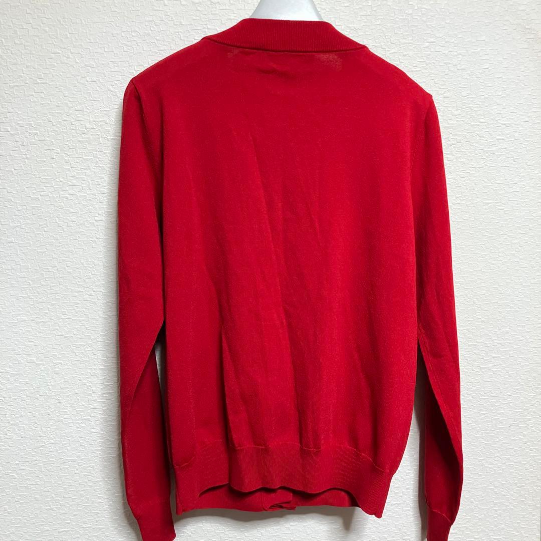 BOUTIQUE MOSCHINOプリーツフリル・リボン付きレッドカーディガン