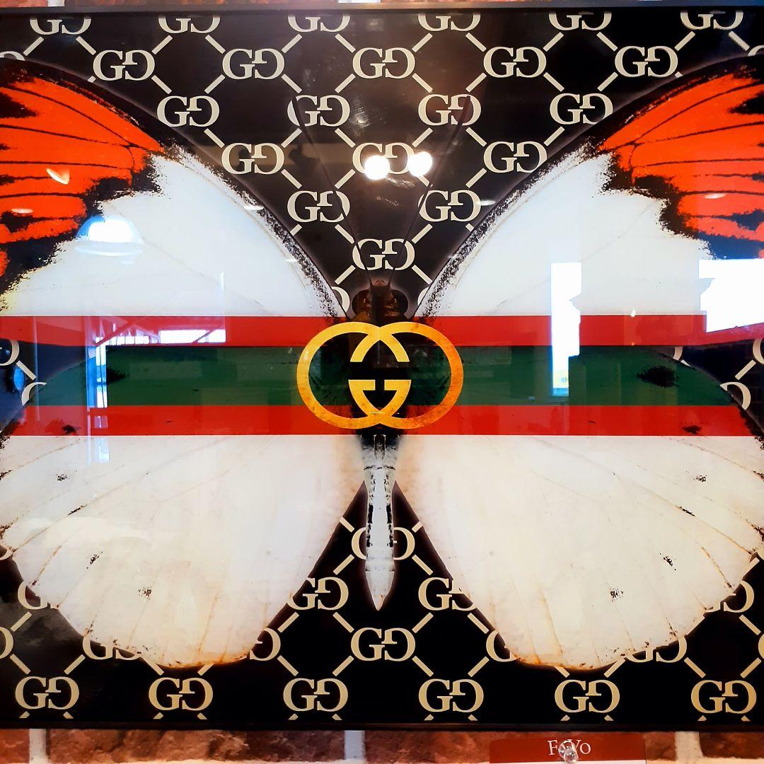 輸入雑貨　ミラーアートパネル『GUCCI』グッチ　特殊強化ガラス仕様　200cm