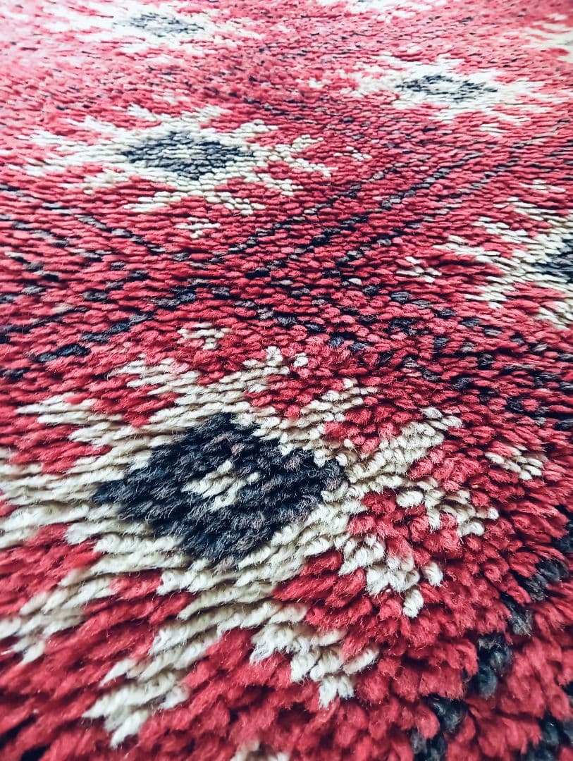 冬用　長毛のブルガリビンテージラグ♪上質ウール　アフガニスタン　トルクメン