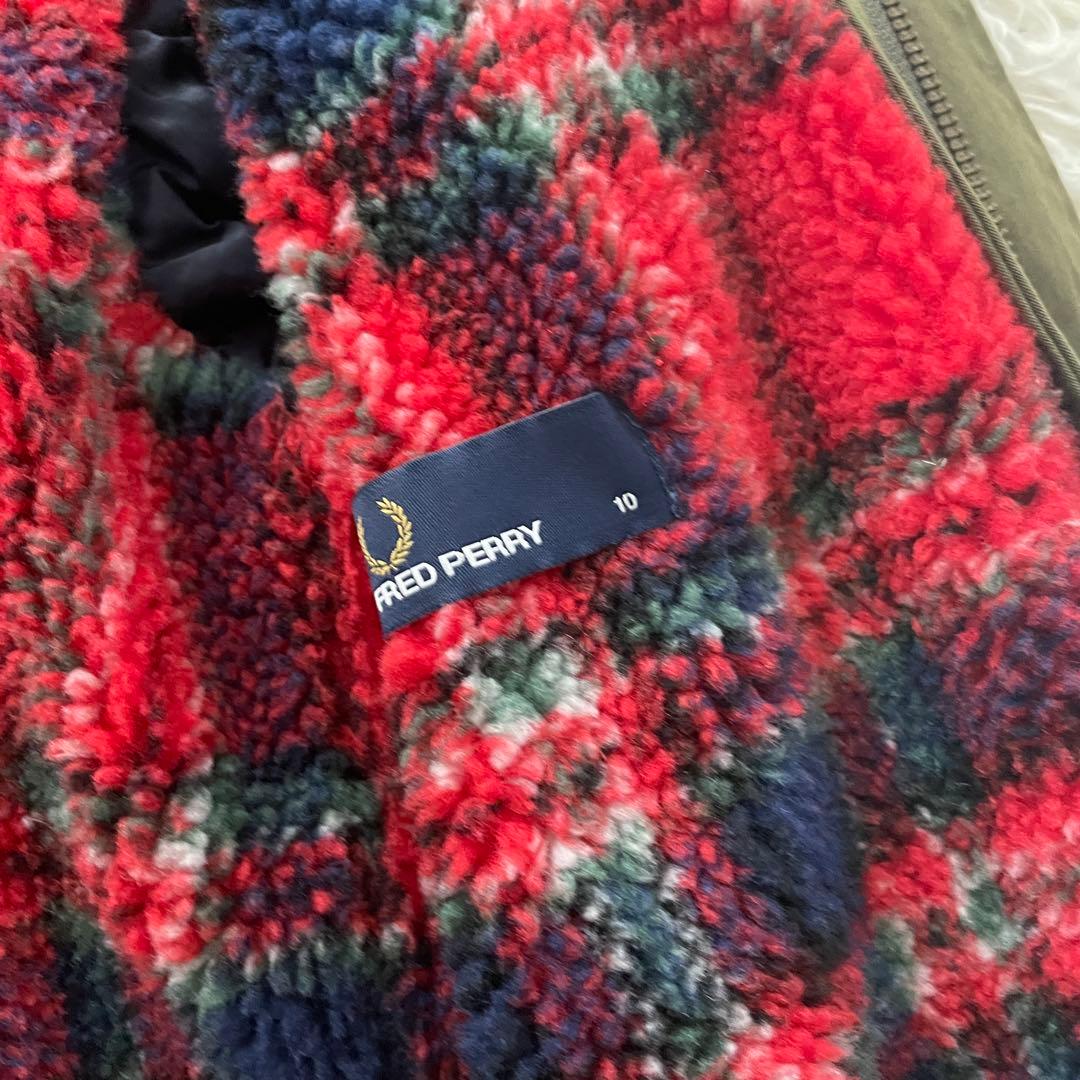 FRED PERRY 刺繍　2way ファー　モッズ　コート　ライナー付き