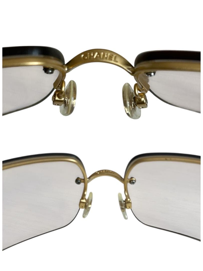 美品 シャネル ココマーク ラインストーン リムレス サングラス 4092-b