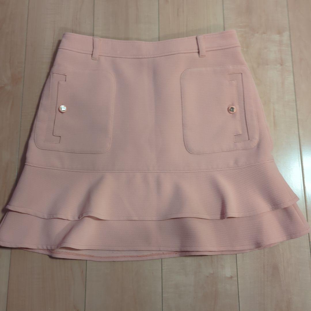 【ゴルフウェア】ピンク フリル付きスカート
