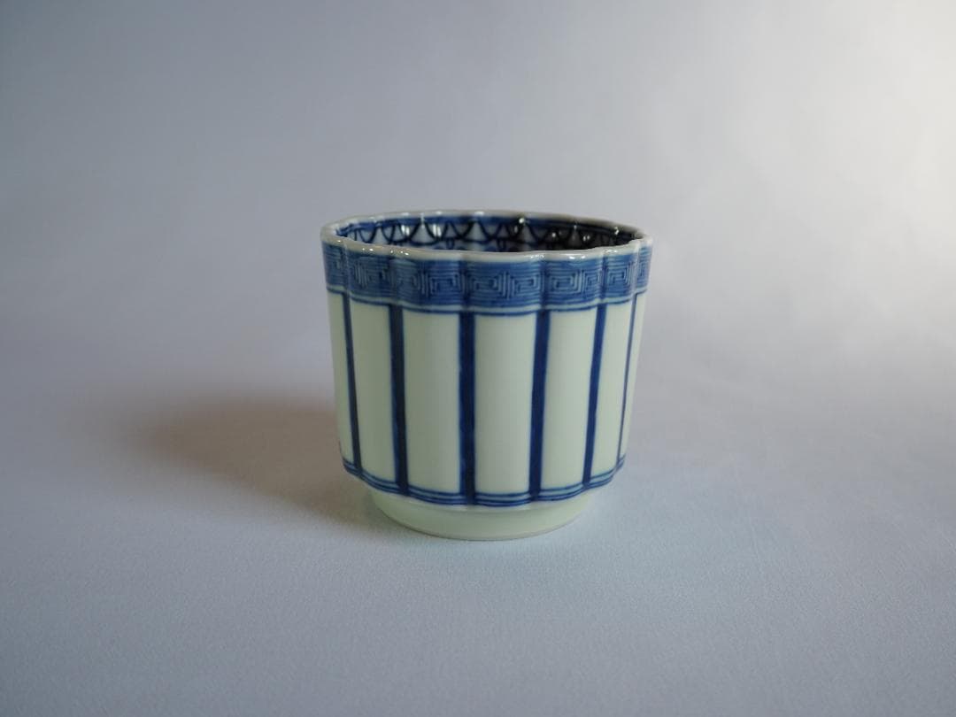 2代三浦竹泉造『染付桶川火入一対』（共箱）＊おまけ灰付き