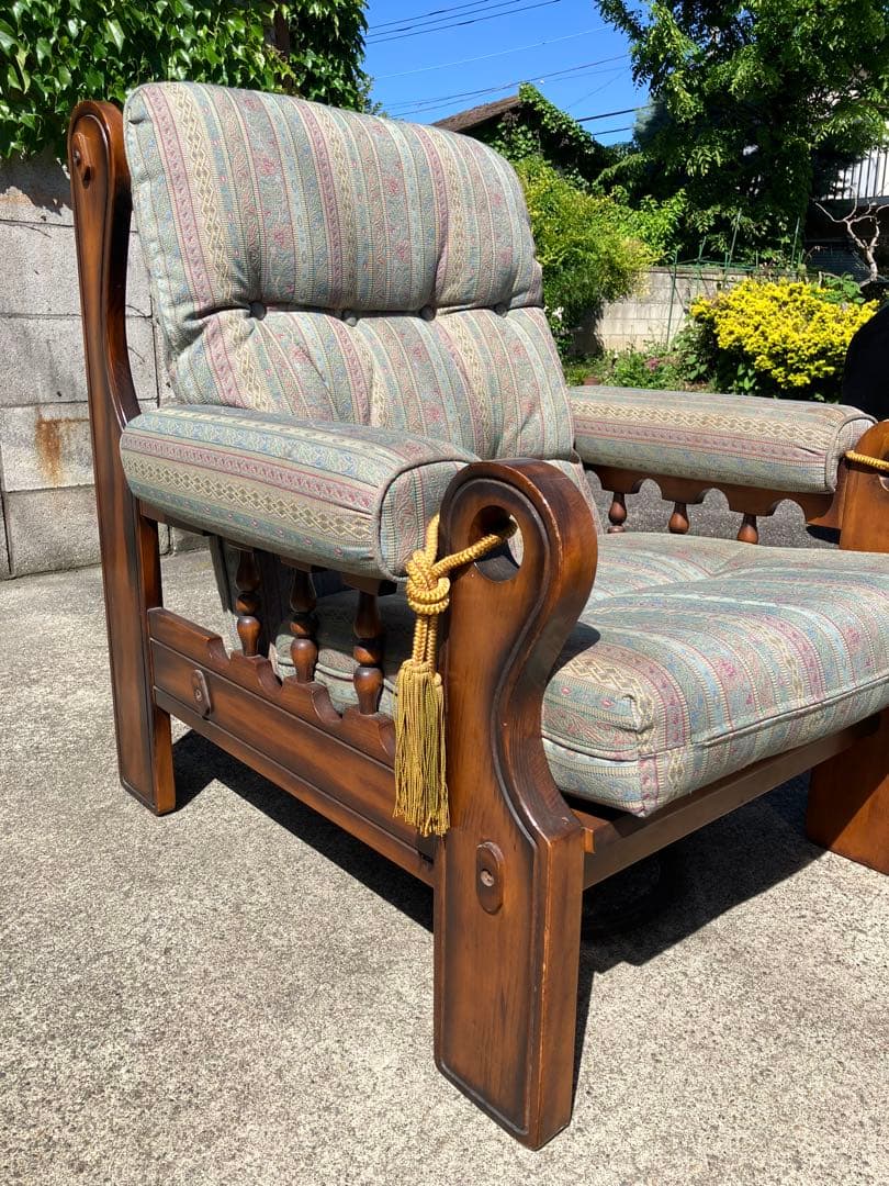 直接引き取り可！オールドカリモク ソファ 1人がけ チェア レトロ家具