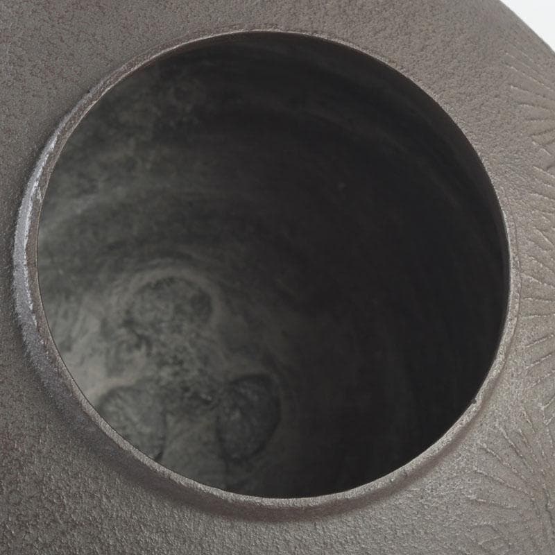 茶道具　釜師　菊池政光作　松文　阿弥陀釜　共箱　V　9904A