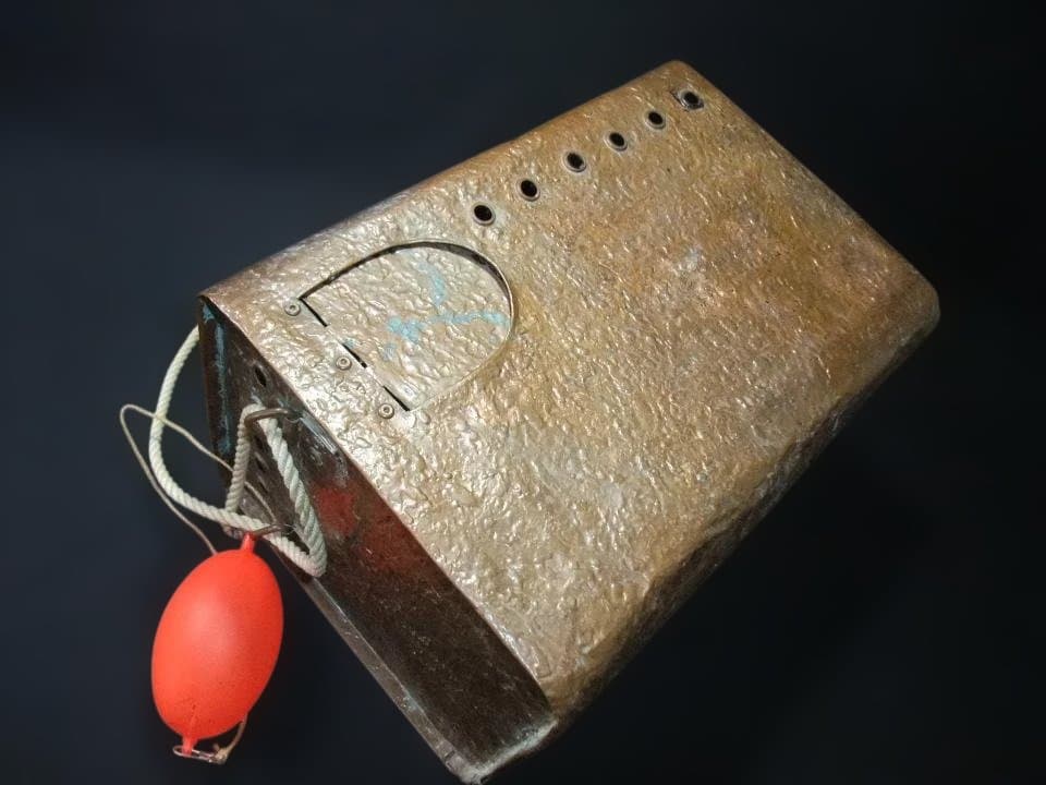 手作り 鮎缶 銅製 アユ釣り 昭和レトロ 古民具 逸品