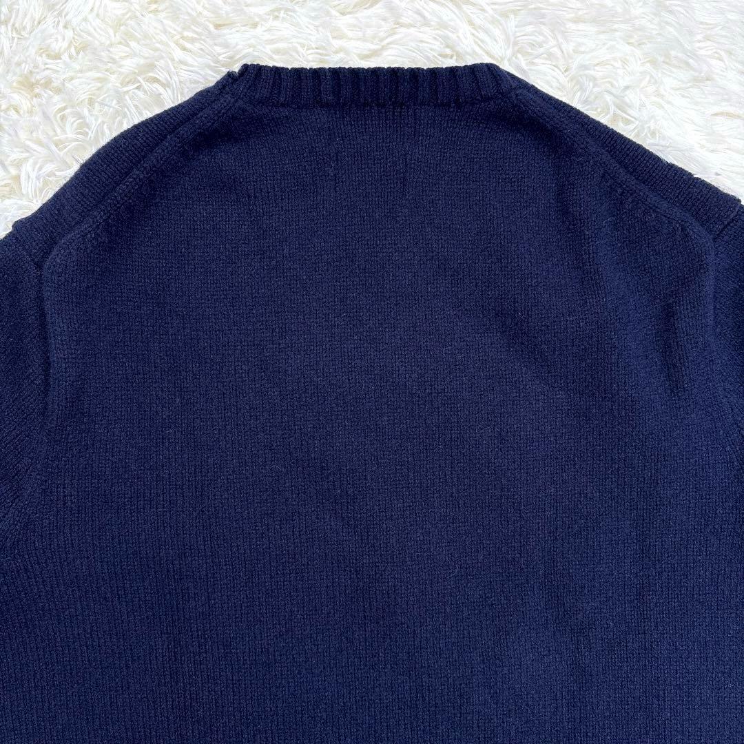 ✨MLBヤンキース✨ラルフローレン　ポロベア　ニット　セーター　ウール　紺　XL