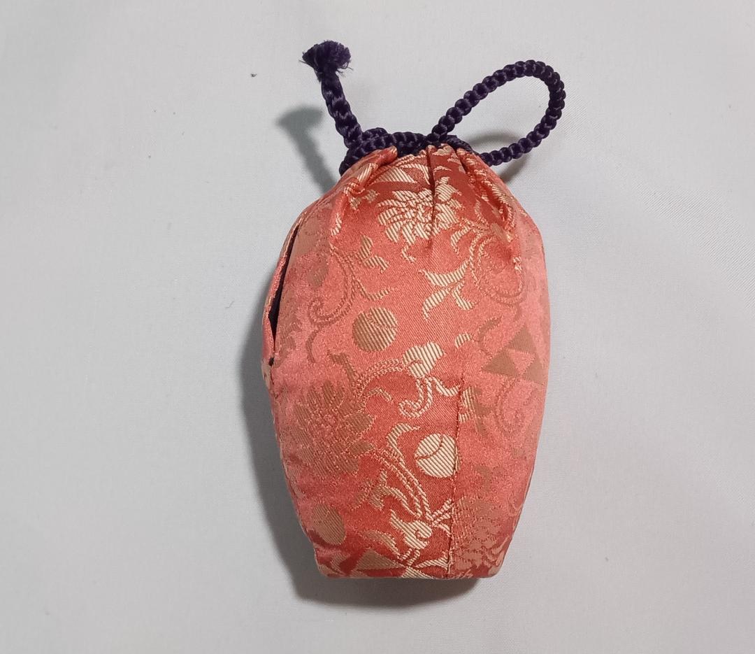 茶道具　京都清水焼　平安東山　笹田仁史作　肩衝茶入　牡丹唐草緞子仕覆付　美品！！