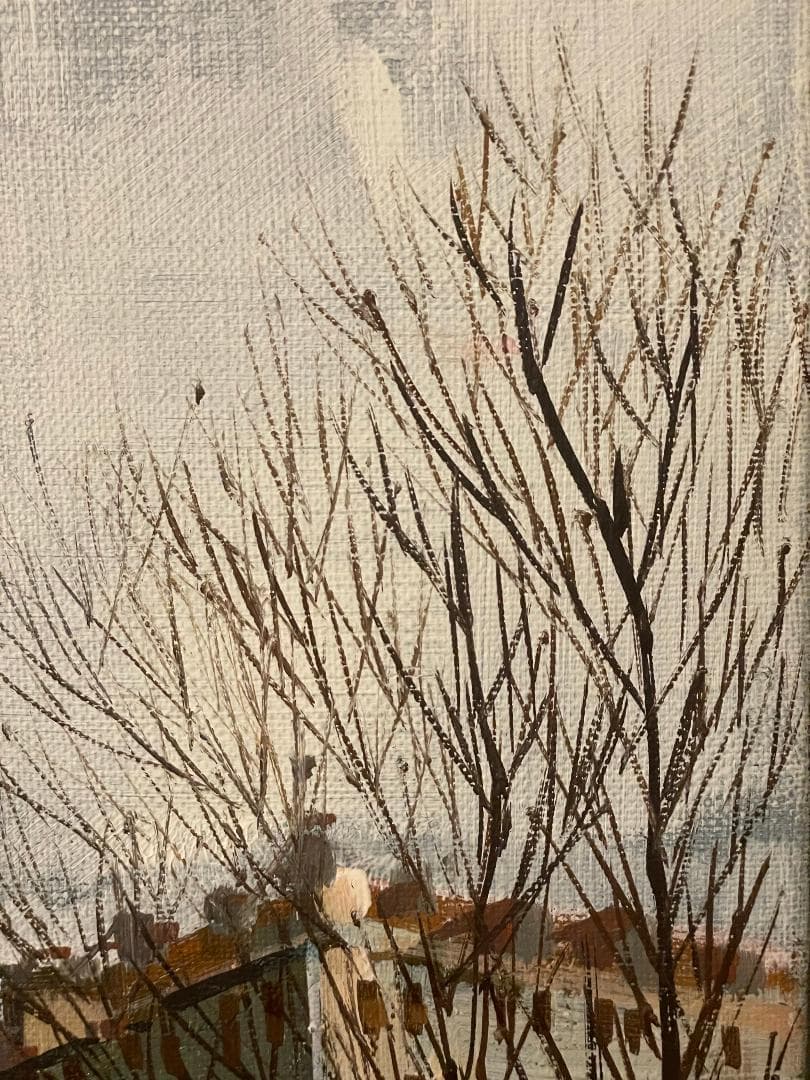 い*ん様 「真作」竹内敏彦『パリ風景 セーヌの流る』 風景画　油彩画　額装　F1