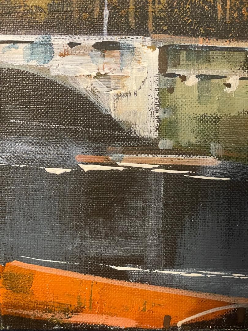 い*ん様 「真作」竹内敏彦『パリ風景 セーヌの流る』 風景画　油彩画　額装　F1